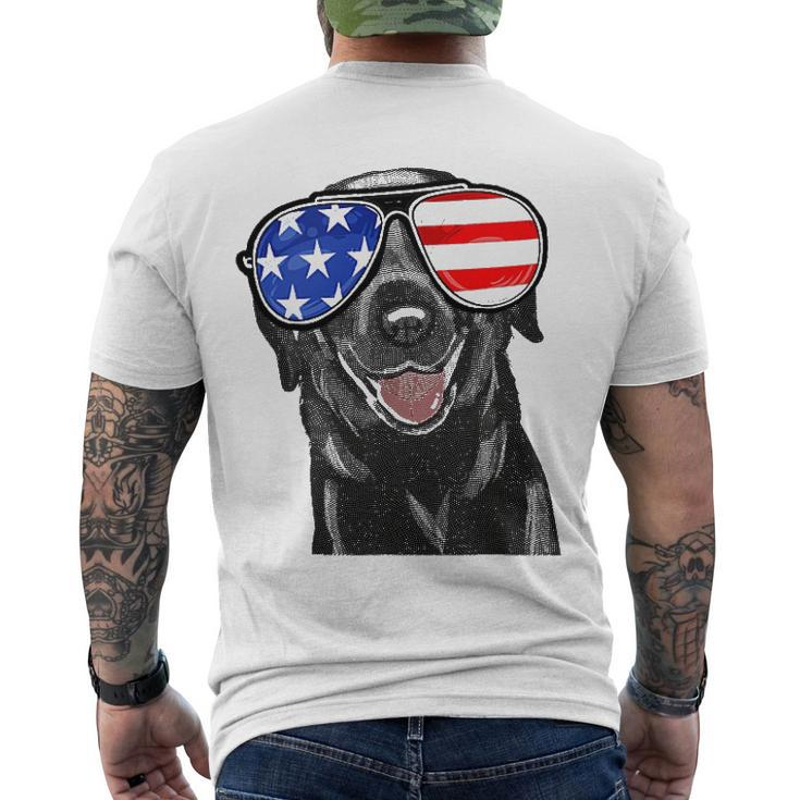 4Th Of July Black Lab Dog American Love Men's Back Print T-shirt
