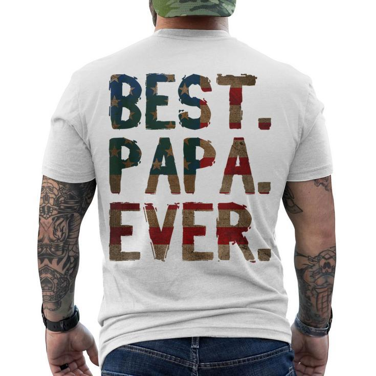4Th Of July Fathers Day Usa Dad - Best Papa Ever Men's T-shirt Back Print