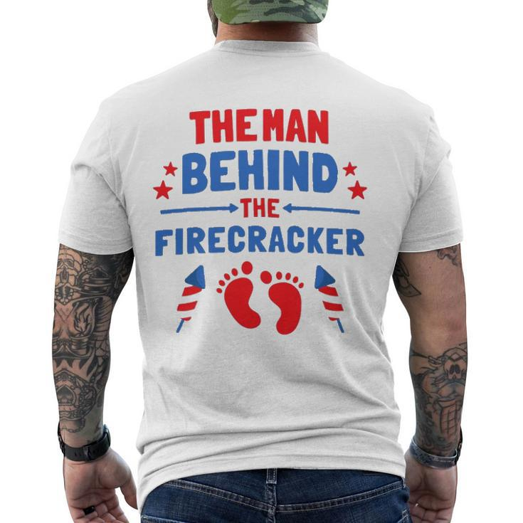 4Th Of July The Man Behind The Firecracker Daddy Men's Back Print T-shirt