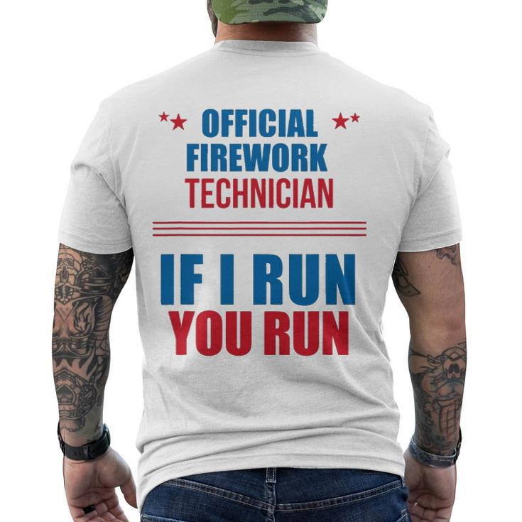 4Th Of July S Official Firework Technician Men's Back Print T-shirt