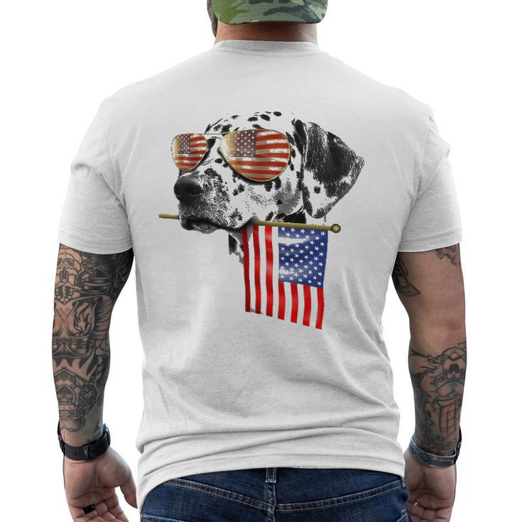4Th Of July  Fun American Flag Dalmatian Dog Lover Gift Men's Crewneck Short Sleeve Back Print T-shirt
