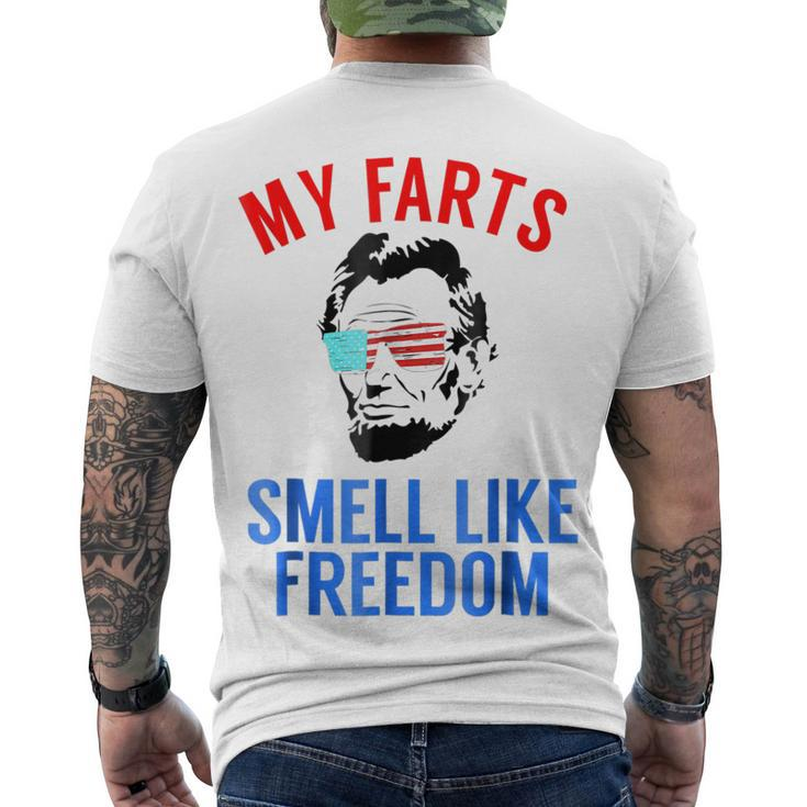Abe Lincoln July 4Th My Farts Smell Like Freedom Men's T-shirt Back Print