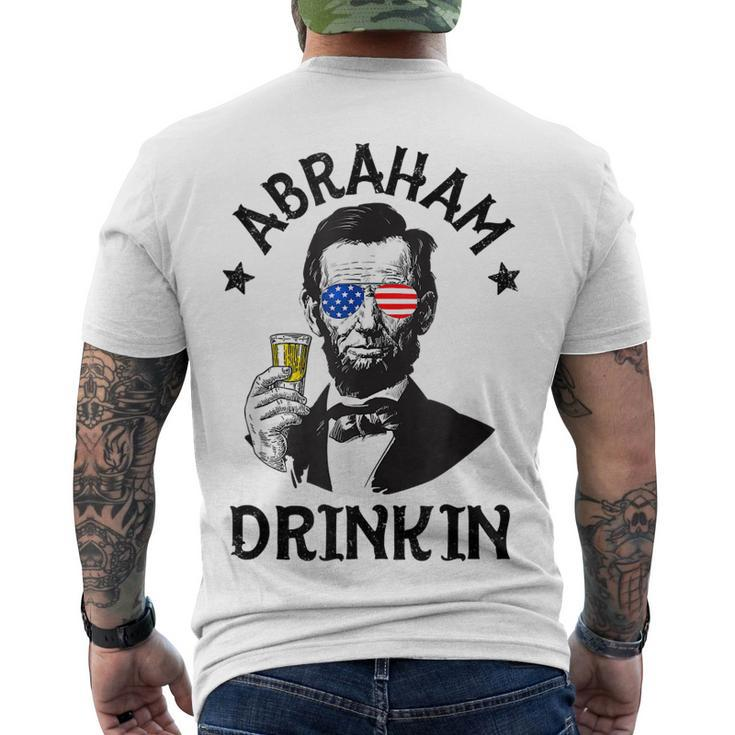 Abraham Lincoln 4Th Of July Drinking Men Women Men's T-shirt Back Print
