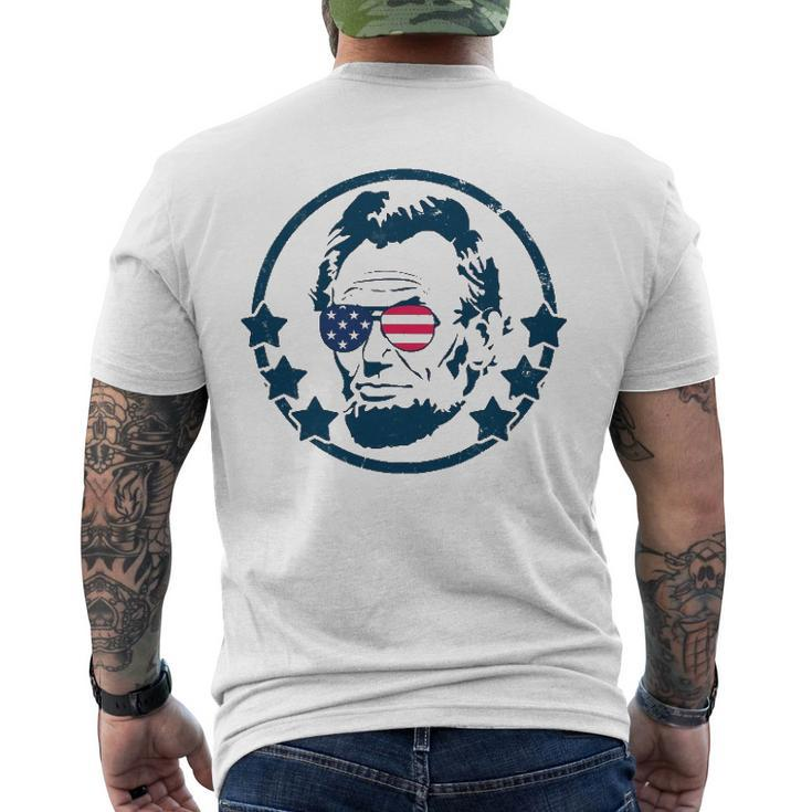 Abraham Lincoln 4Th Of July Usa Tee Men's Back Print T-shirt