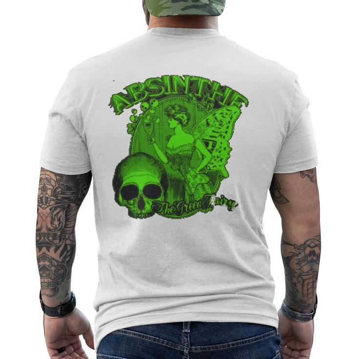 Absinthe Skull Green Fairy Retro Men's Back Print T-shirt