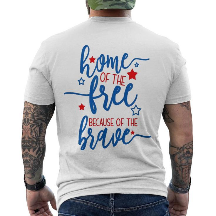 America Home Of The Free Because Of The Brave Usa Men's Back Print T-shirt