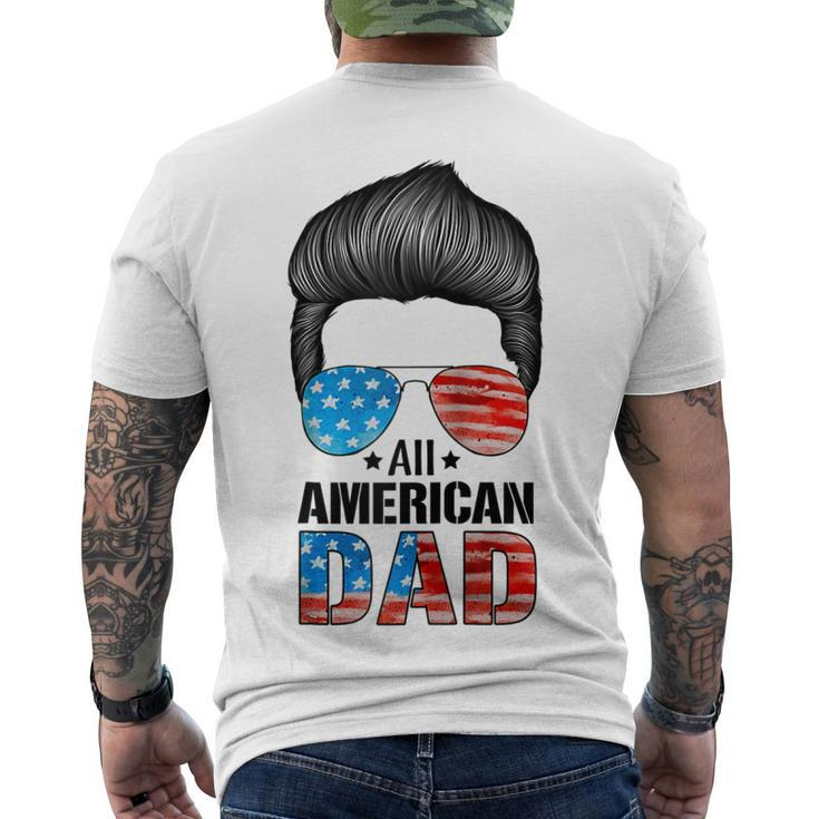 Mens All American Dad 4Th Of July Fathers Day Beard Mens Men's T-shirt Back Print