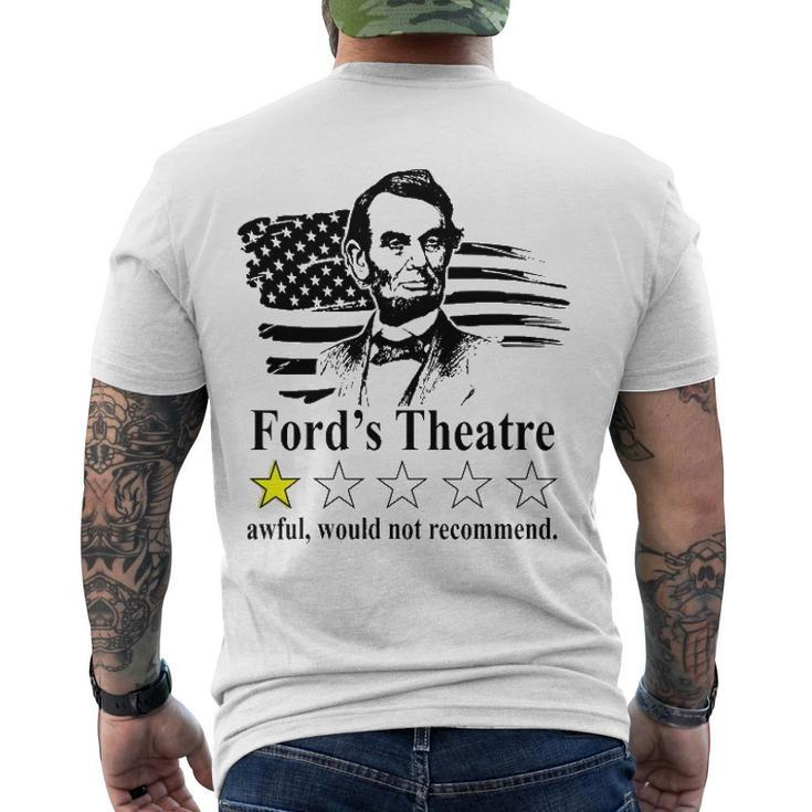 American Flag Abraham-Lincoln Fords Theatre Rating Men's Back Print T-shirt