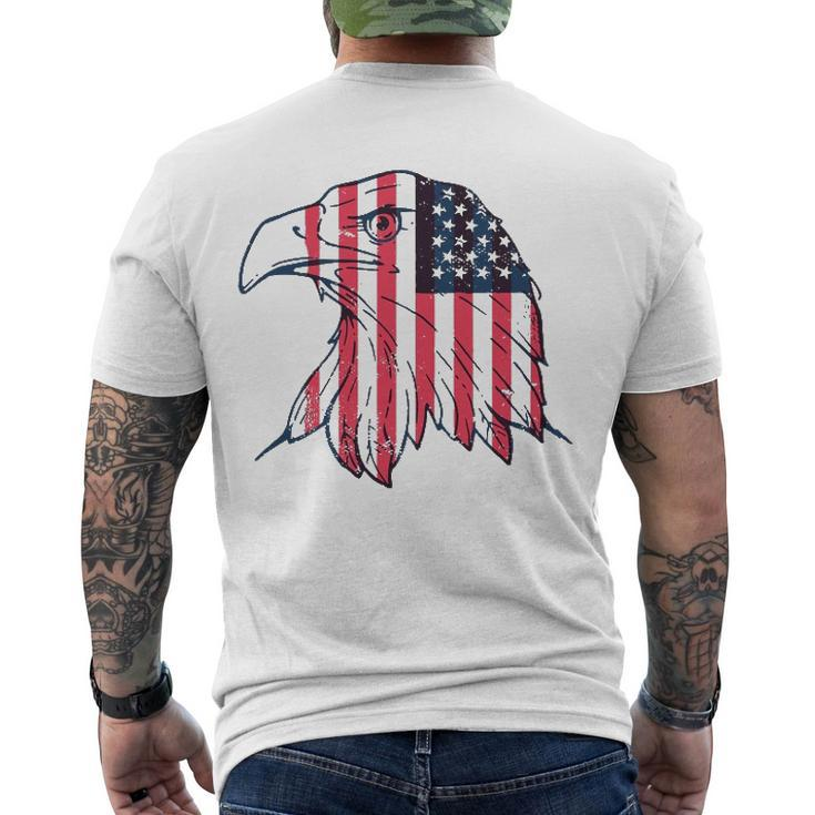 American Flag Eagle Usa Patriotic Men's Back Print T-shirt