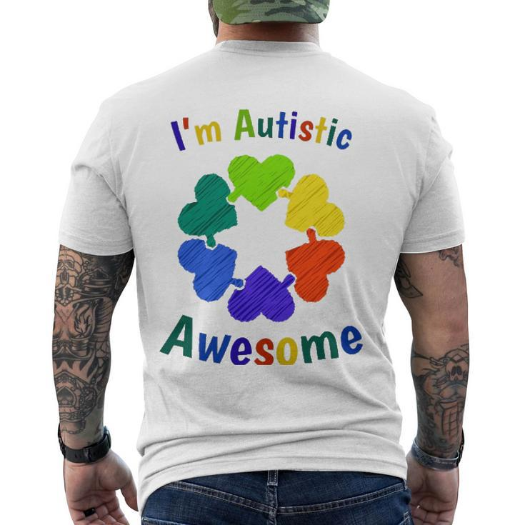 Im Autistic Means Im Awesome Autism Awareness Men's Back Print T-shirt
