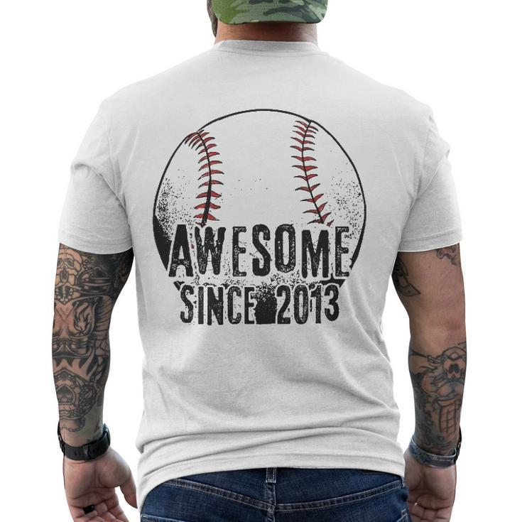 Awesome Since 2013 9 Years Old Baseball Player 9Th Birthday Men's Back Print T-shirt