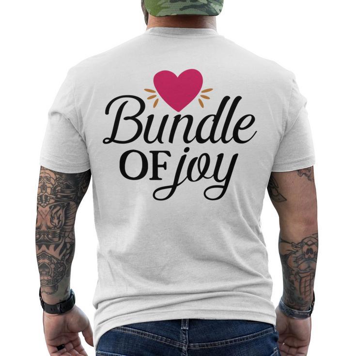 Baby Shower Text Design Bundle Of Joy Heart Men's Crewneck Short Sleeve Back Print T-shirt