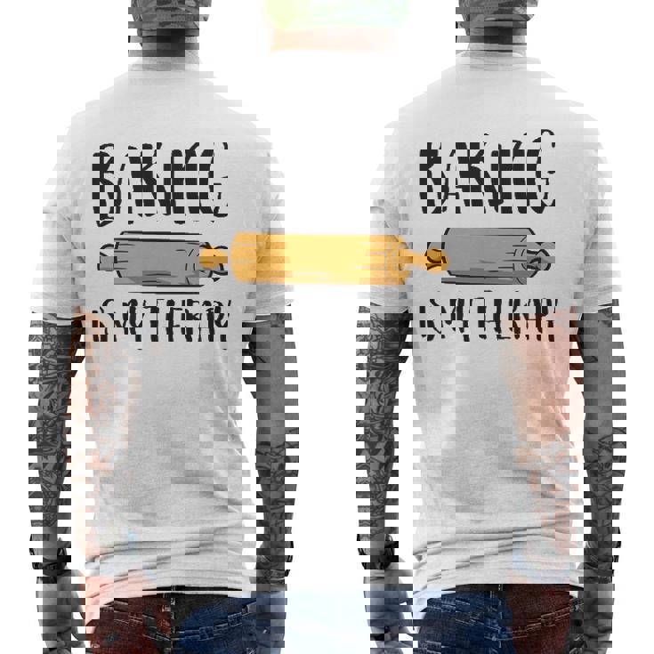 Baking Is My Therapy Cookie Baking Baker Men's Back Print T-shirt