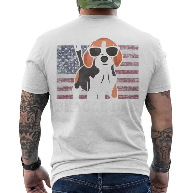 Mens Beagle Dad American Flag 4Th Of July Patriotic Beagle Men's T-shirt Back Print