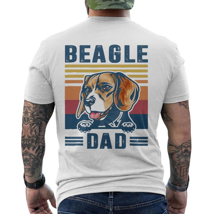 Mens Beagle Dad Father Retro Beagle Dog Dad Men's Back Print T-shirt
