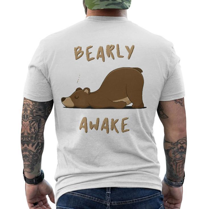 Bearly Awake Sleeping Bear Men's Back Print T-shirt