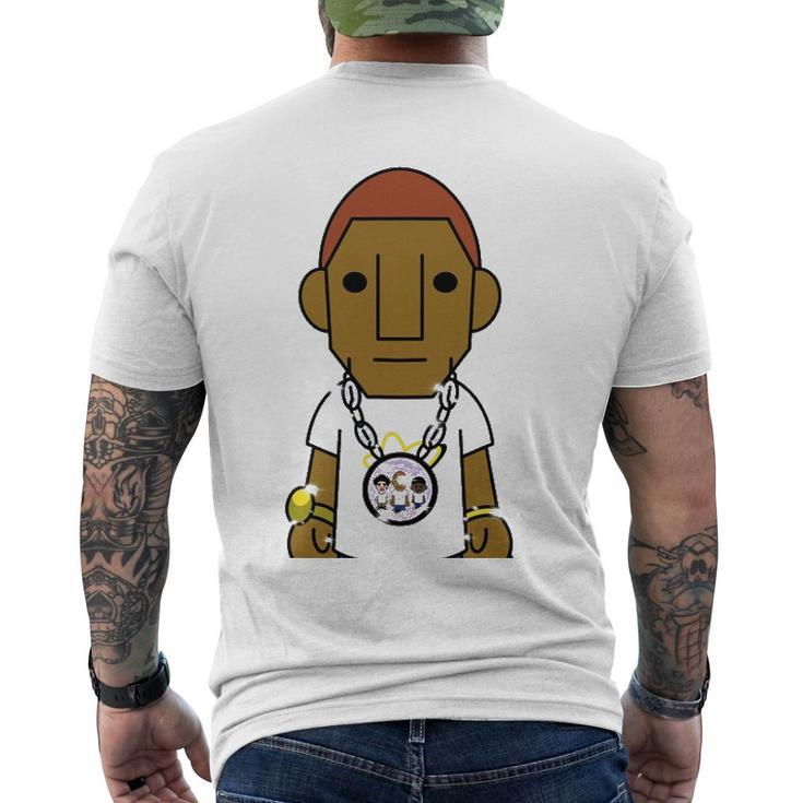 Bling Black Gangster Man Style Men's Back Print T-shirt