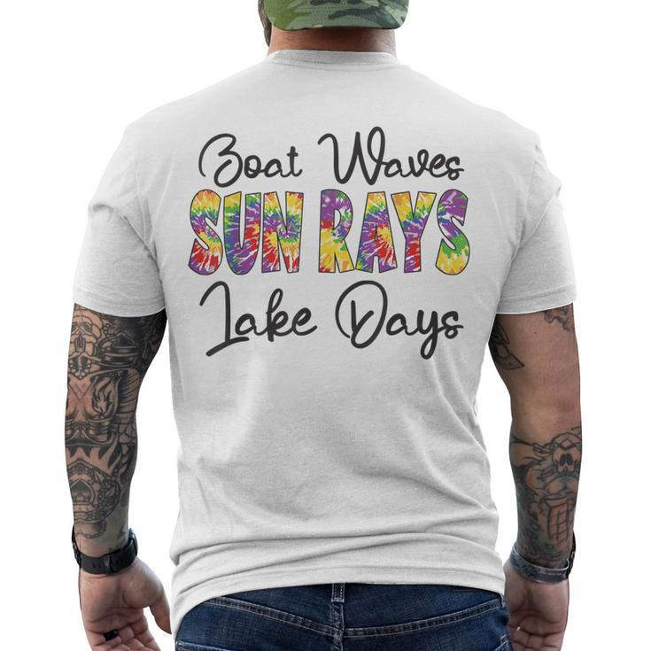 Boat Waves Sun Rays Lake Days Tie Dye Summer Girl Kid Men's T-shirt Back Print