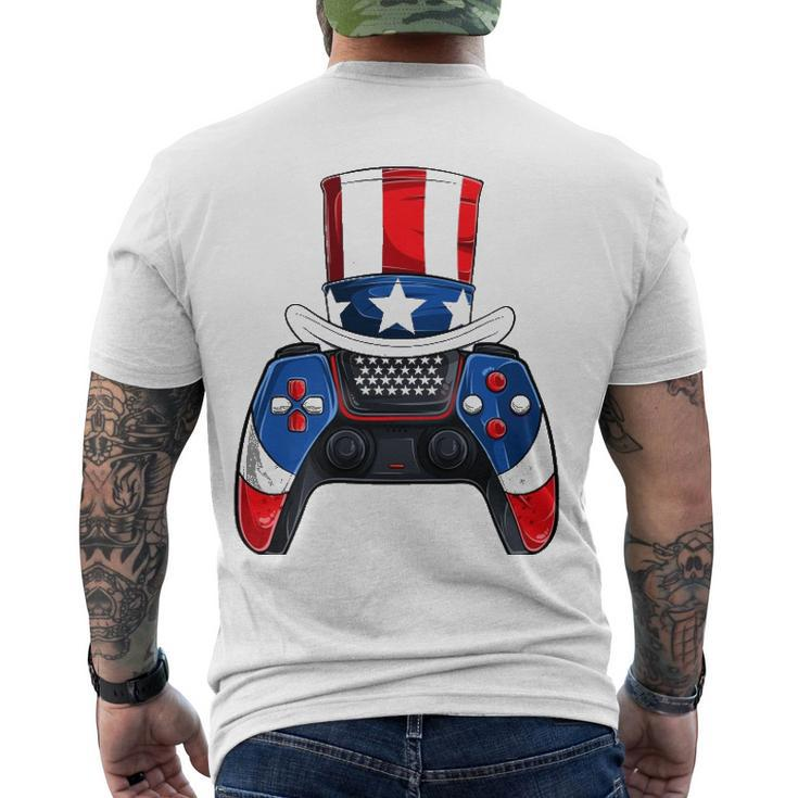 Boy Fourth Of July S American Flag Video Games Kids Men's Back Print T-shirt