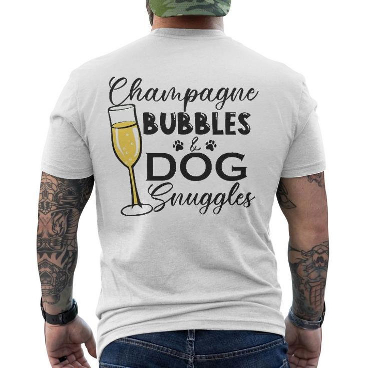 Champagne Bubbles & Dog Snuggles Dog Person Men's Back Print T-shirt