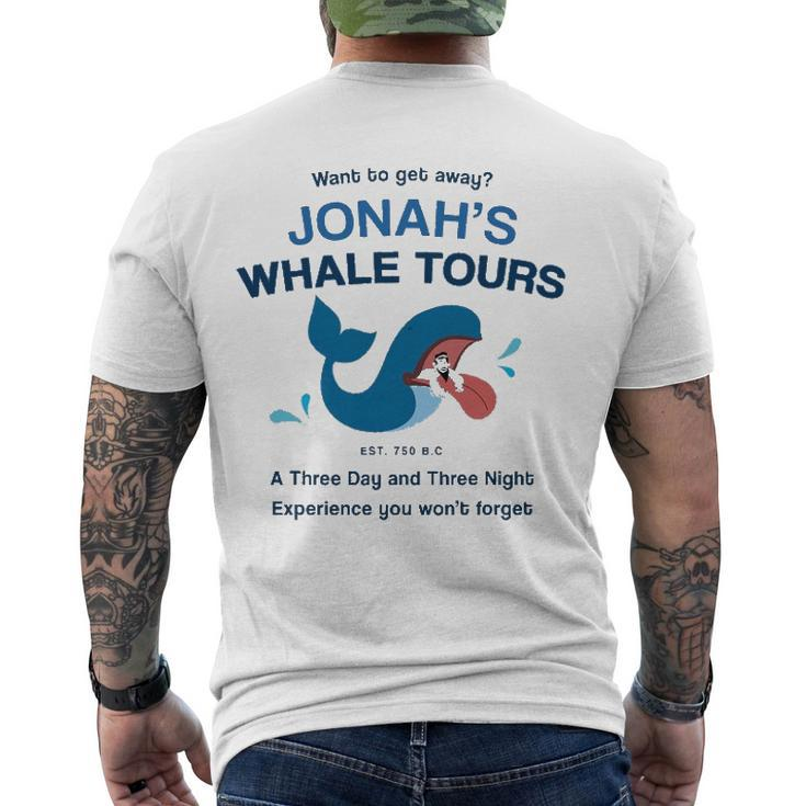 Christian Religious Bible Verse Jonahs Whale Men's Back Print T-shirt