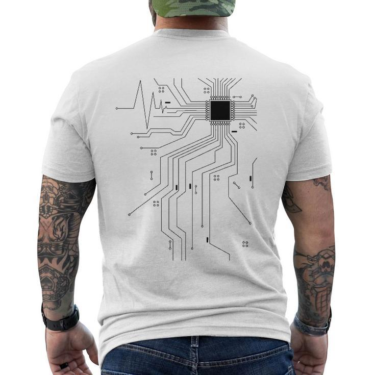 Computer Scientist Programmer Cpu Heart Board Nerd Men's Back Print T-shirt