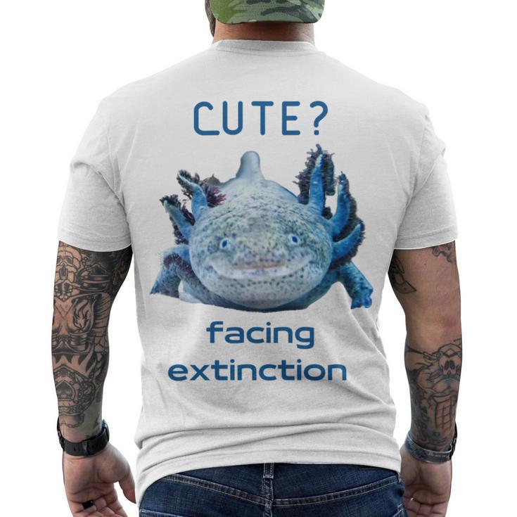 Cute Axolotl Facing Extinction Men's Crewneck Short Sleeve Back Print T-shirt