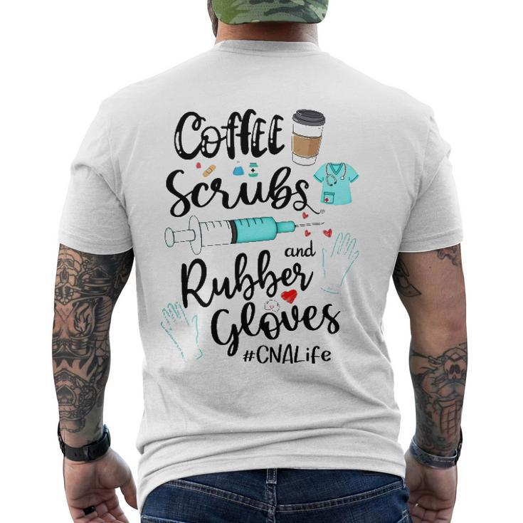 Cute Coffee Scrubs And Rubber Gloves Cna Life Men's Back Print T-shirt