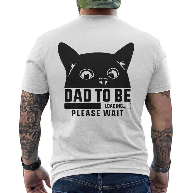 Dad To Be Loading Please Wait New Fathers Announcement Cat Themed Men's Back Print T-shirt