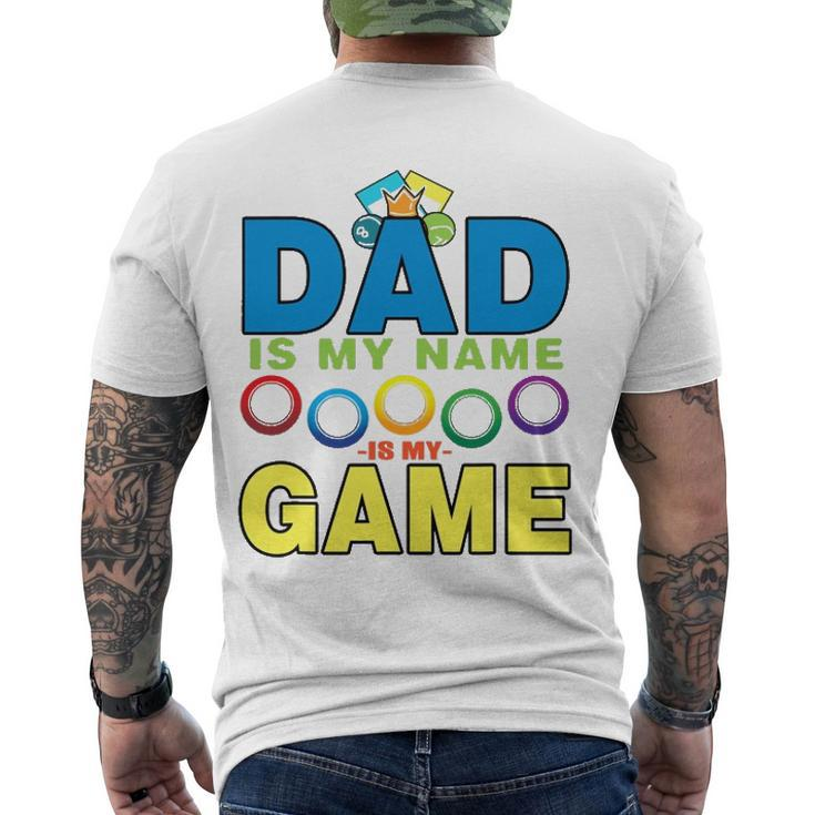 Dad Lucky Bingo Player Dadfathers Day Men's Back Print T-shirt