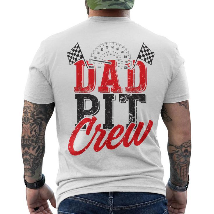 Dad Pit Crew Birthday Party Car Men's T-shirt Back Print