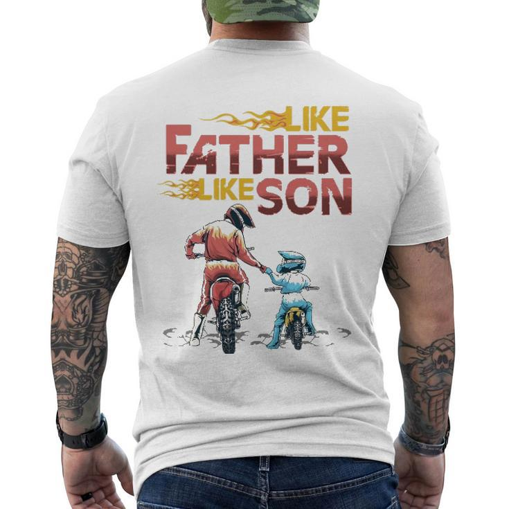 Like Dad Like Son Motocross Dirt Bike Fathers Day Men's Back Print T-shirt