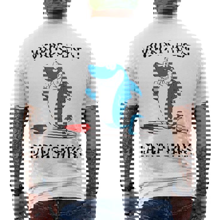 Dada Grandpa Worlds Best Dada Shark Men's T-Shirt Back Print