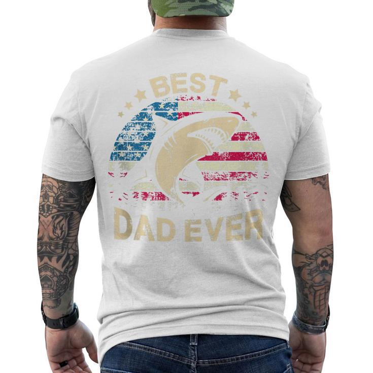 Mens Daddy Shark T Best Dad Papa Ever 4Th Of July Father Men's T-shirt Back Print