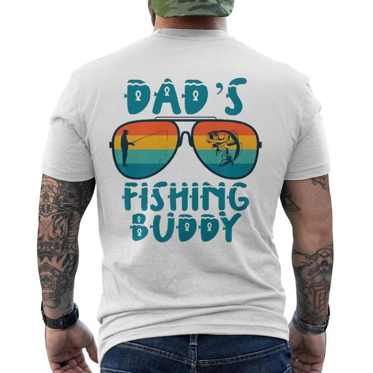 Dads Fishing Buddy Cute Fish Sunglasses Youth Kids Men's Back Print T-shirt
