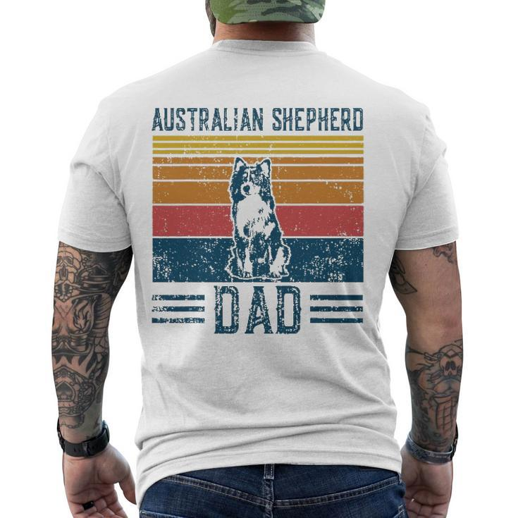 Dog Aussie Dad Vintage Australian Shepherd Dad Men's Crewneck Short Sleeve Back Print T-shirt