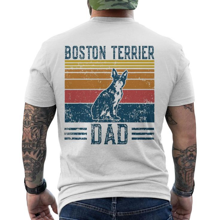 Dog Dad - Vintage Boston Terrier Dad Men's Back Print T-shirt