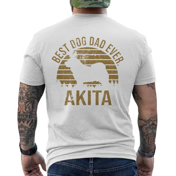 Dogs 365 Best Dog Dad Ever Akita Dog Owner For Men Men's Back Print T-shirt
