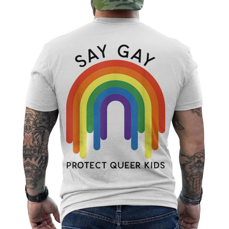 Dont Say Gay Protect Trans Kids Men's T-shirt Back Print