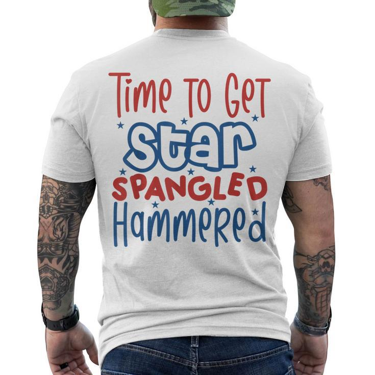 Drunk 4Th Of July Time To Get Star Spangled Hammered Men's T-shirt Back Print