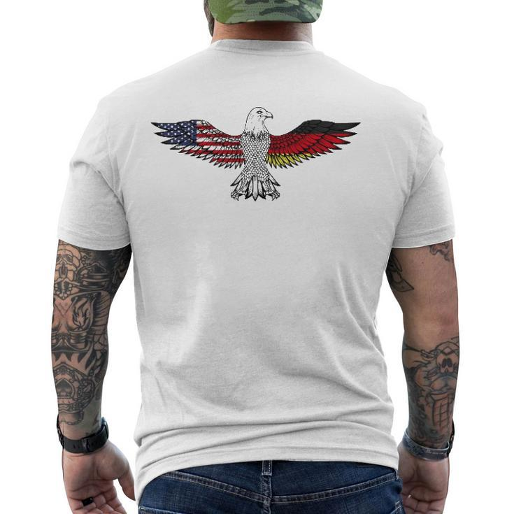Eagle American German Flag American Grown German Roots Men's Back Print T-shirt