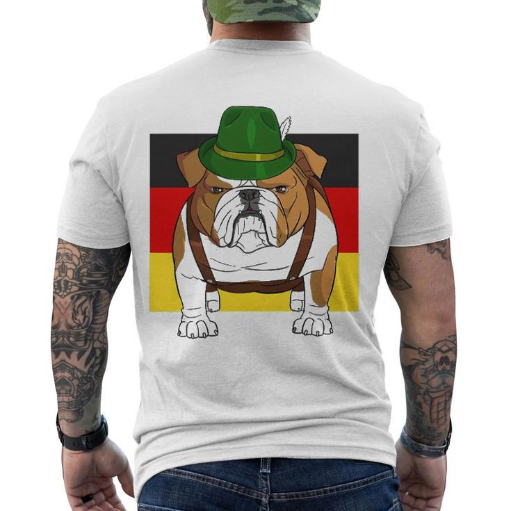 English Bulldog Oktoberfest Lederhosen Alpine Hat Prost Men's Back Print T-shirt