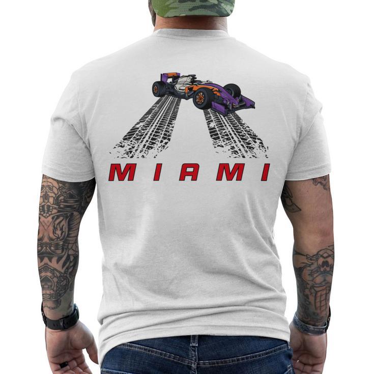 F 1 Miami Gp Aqua Men's Crewneck Short Sleeve Back Print T-shirt