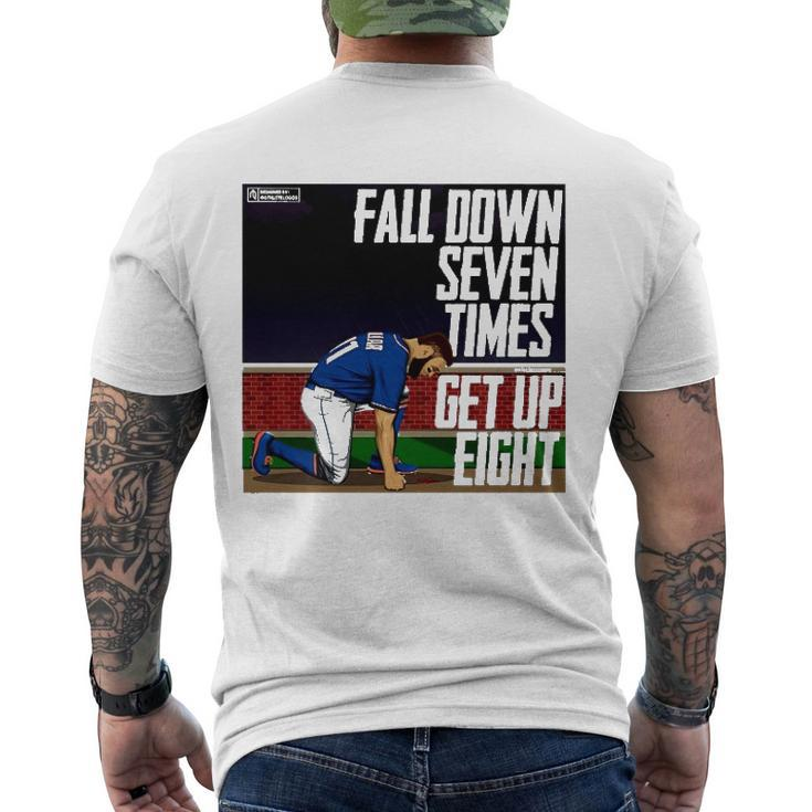 Fall Down Seven Times Get Up Eight 2022 Kevin Pillar Men's Crewneck Short Sleeve Back Print T-shirt