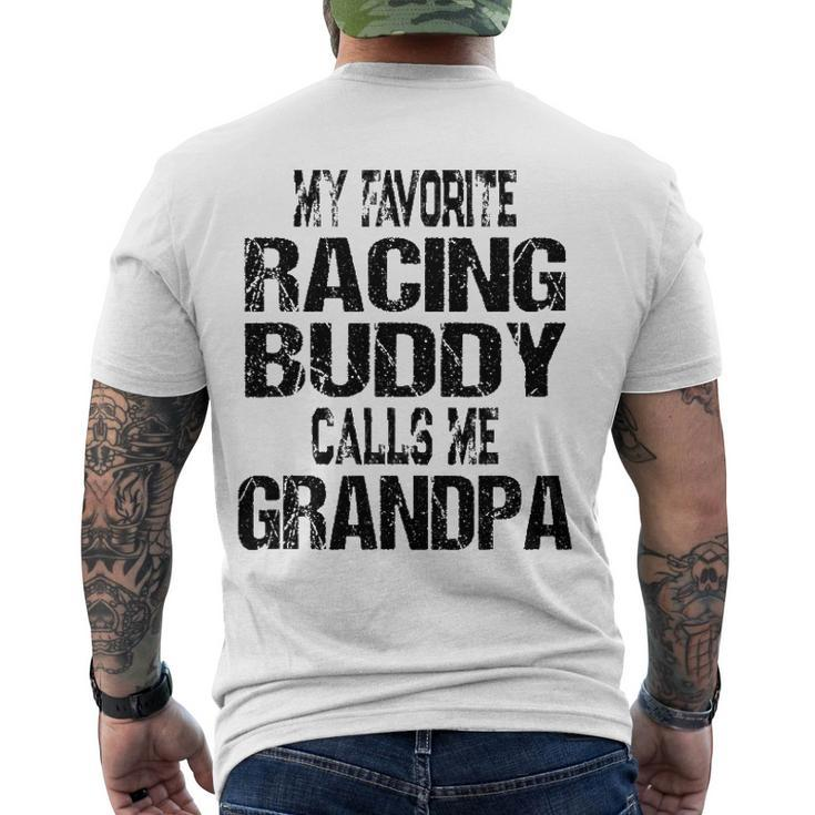 Mens My Favorite Racing Buddy Calls Me Grandpa - Race Fan Men's Back Print T-shirt