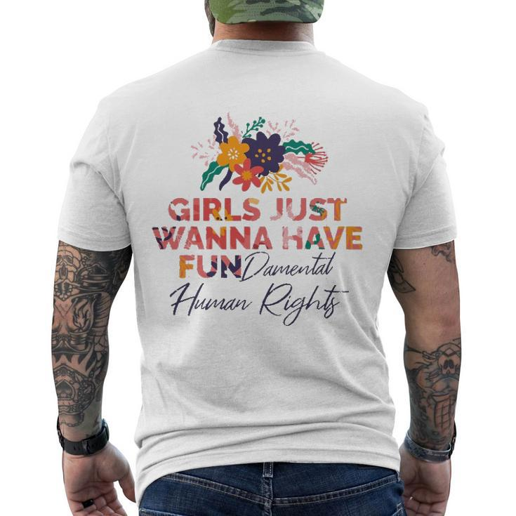 Feminist Girls Just Wanna Have Fundamental Rights Men's Crewneck Short Sleeve Back Print T-shirt