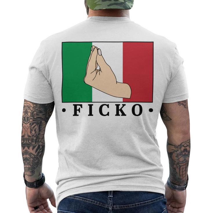 Ficko Italian Hand Sign Men's Crewneck Short Sleeve Back Print T-shirt