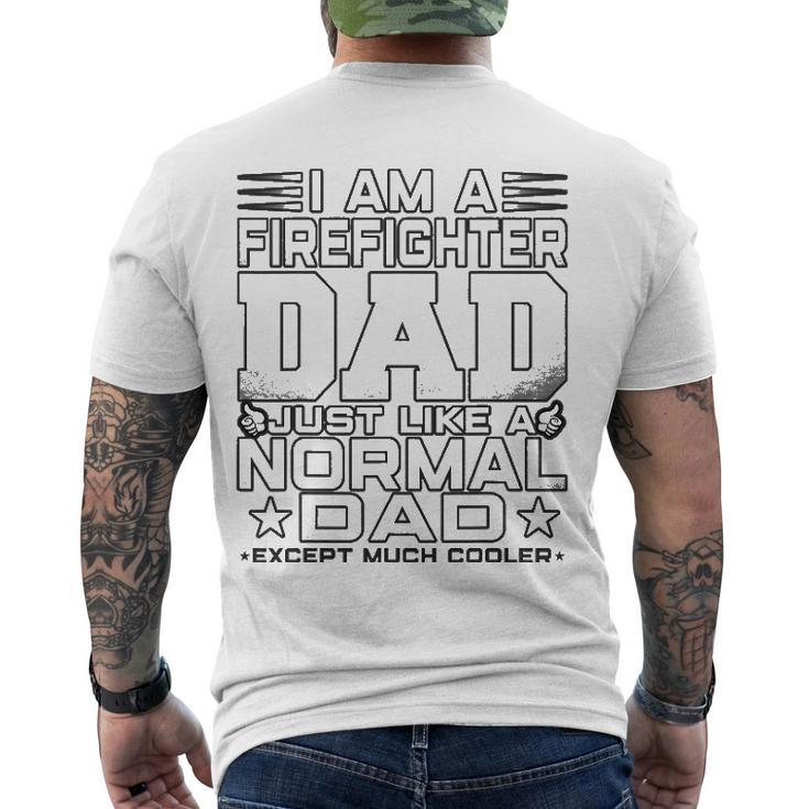 Mens Firefighter Dad Firefighter Fathers Day Men's Back Print T-shirt