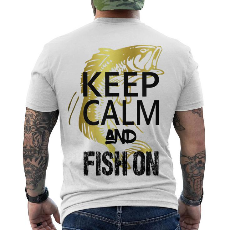 Fishing Keep Calm And Fish On V2 Men's T-shirt Back Print