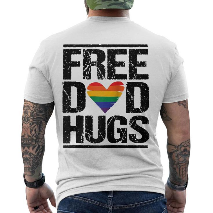 Free Dad Hugs Lgbtq Pride Stepfather Daddy Papa Raglan Baseball Tee Men's Back Print T-shirt